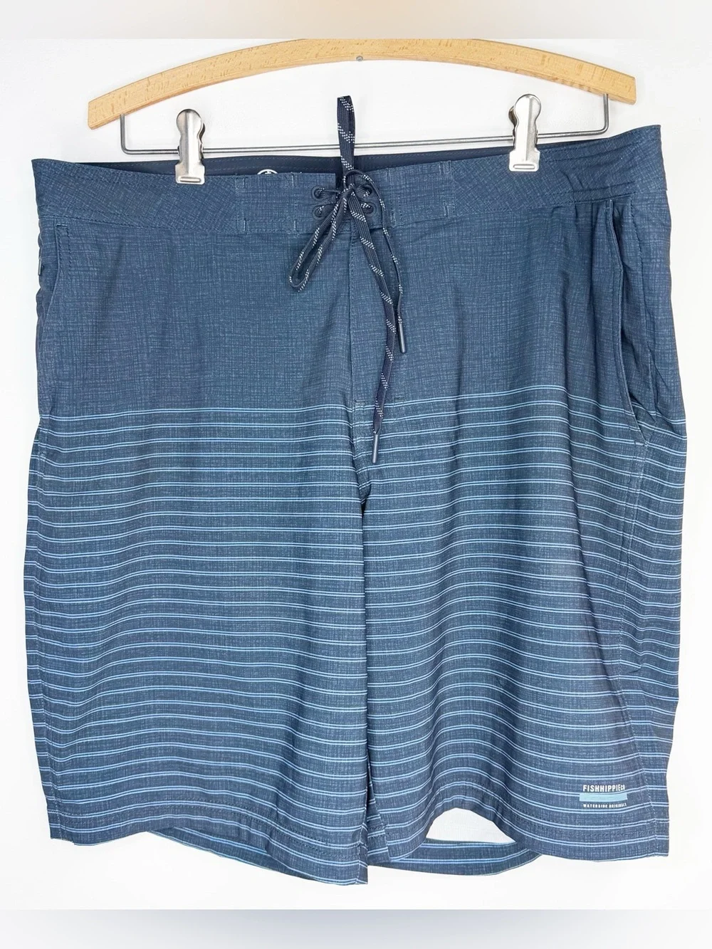 Fish Hippie Co Dunetopper Men's Blue Striped Board Short Size 36